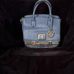 CHRISTIAN LACROIX MEDIUM SATCHEL WITH HIDDEN BOTTOM COMPARTMENT - GOLD HARDWARE